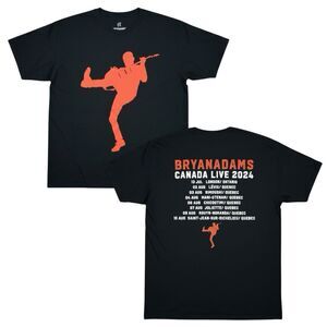 Bryan Adams Live T-Shirt Unisex L Black Canada Tour 2024 Graphic Tee Concert NEW